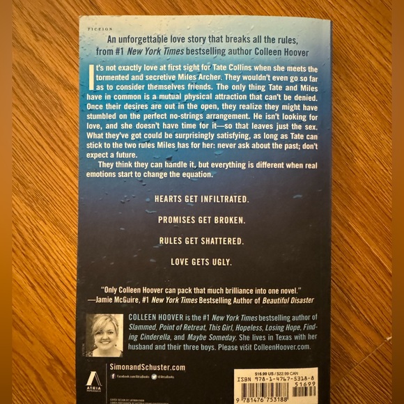 Ugly Love by Colleen Hoover- Book Tok Books- Tik Tok Books - Picture 2 of 2